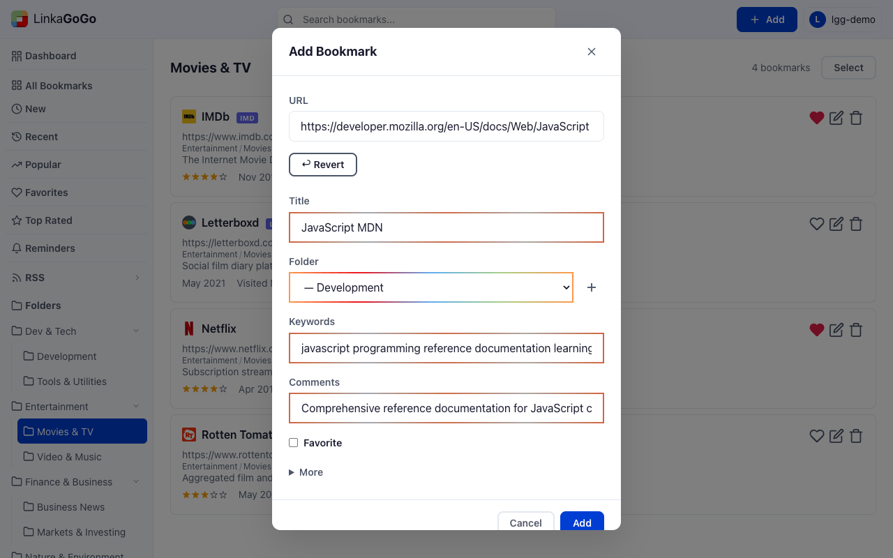 AI-Powered Bookmarking